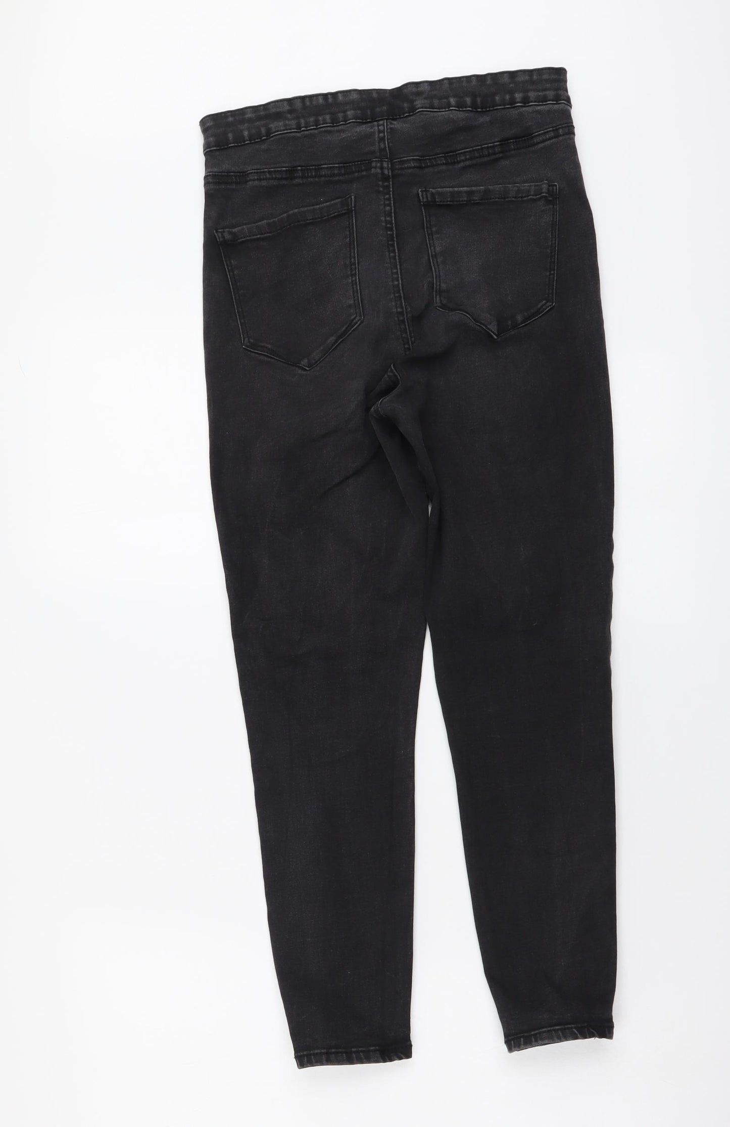 Denim & Co. Womens Grey Cotton Skinny Jeans Size 14 L26 in Regular Button