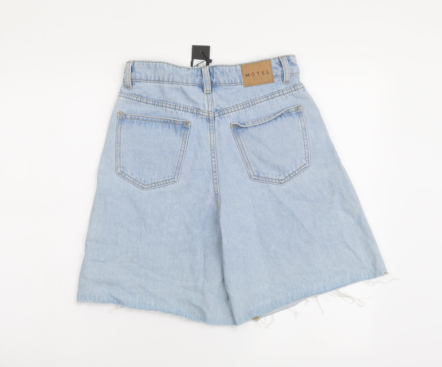 Motel Womens Blue Cotton Bermuda Shorts Size XS L8 in Regular Button