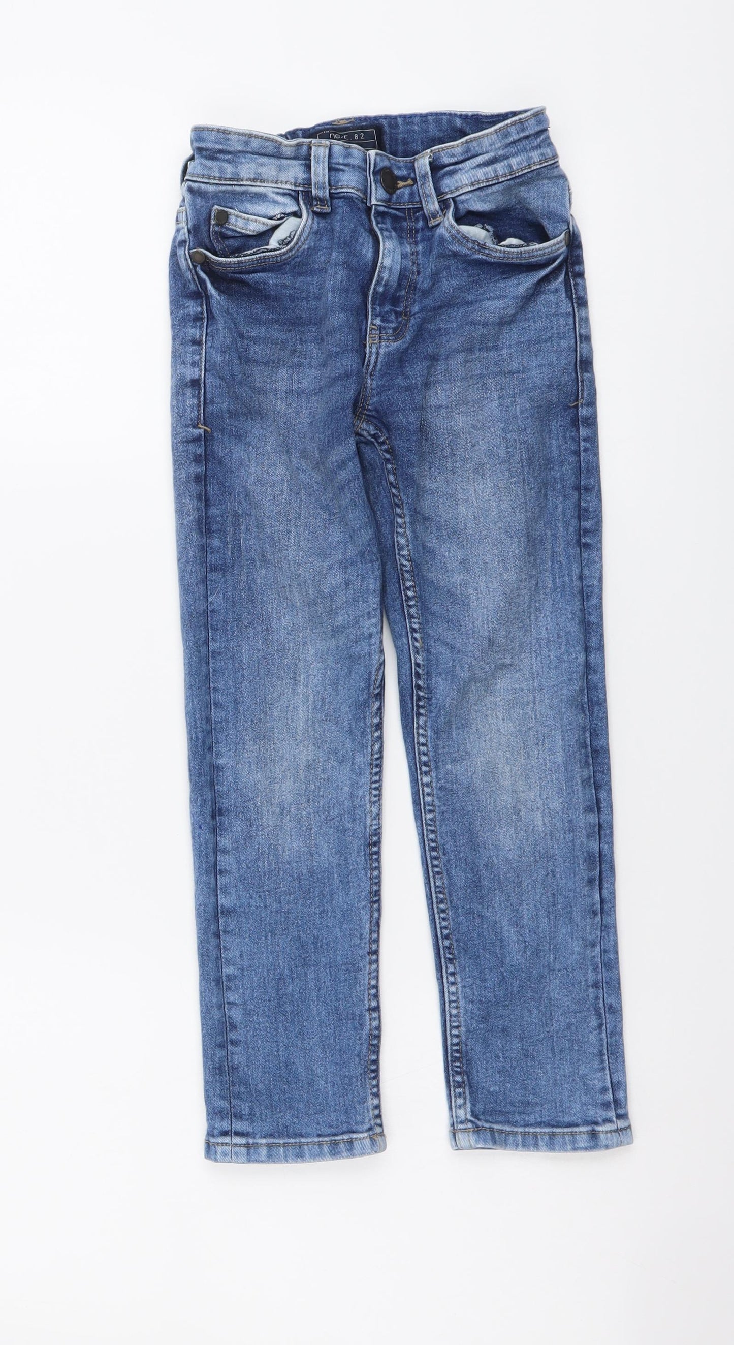 NEXT Boys Blue Cotton Straight Jeans Size 6 Years Regular Button