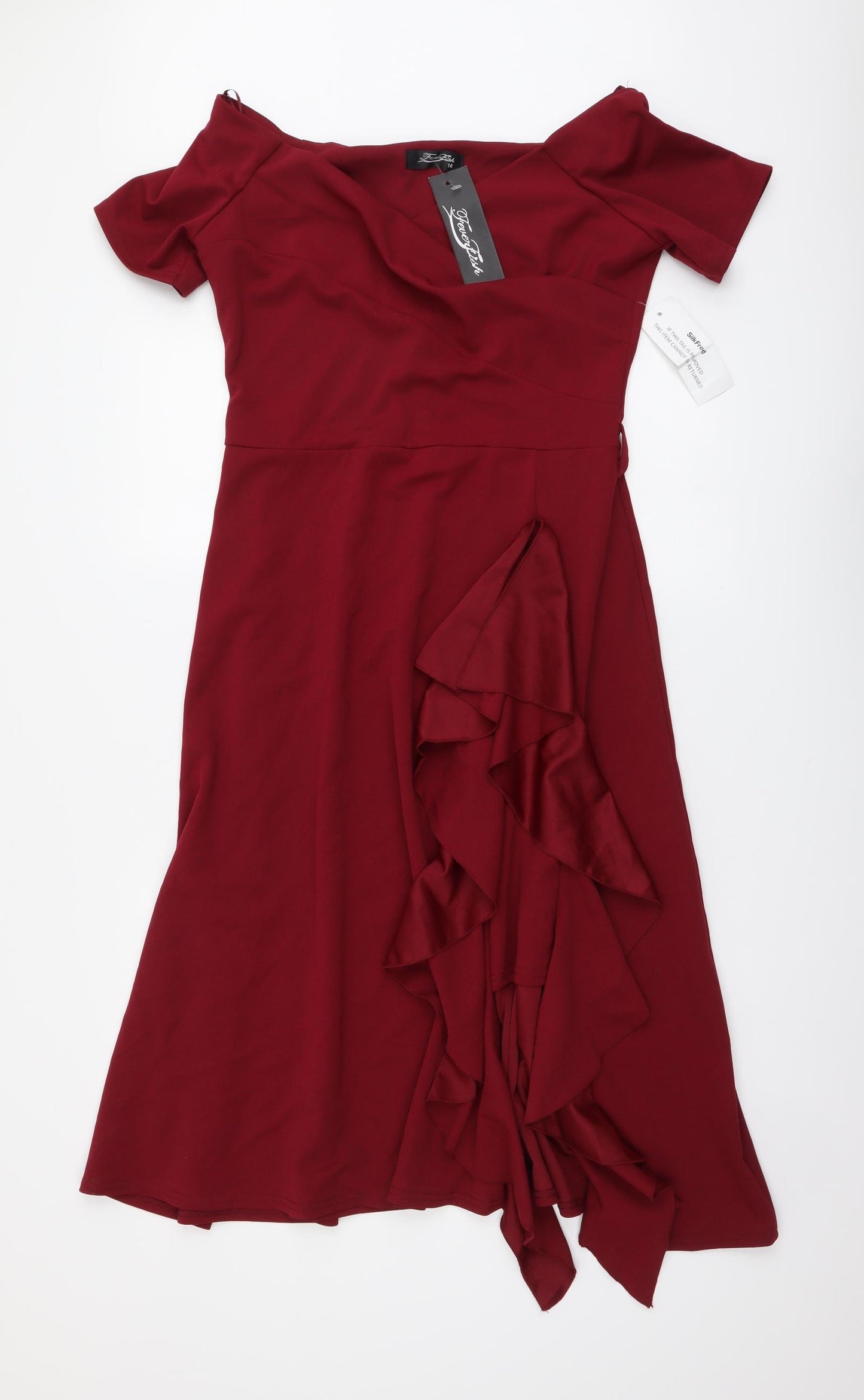 Fever Fish Womens Red Polyester A-Line Size 14 Sweetheart Pullover