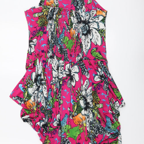 Traffic People Womens Multicoloured Geometric Polyester A-Line Size M Sweetheart Pullover