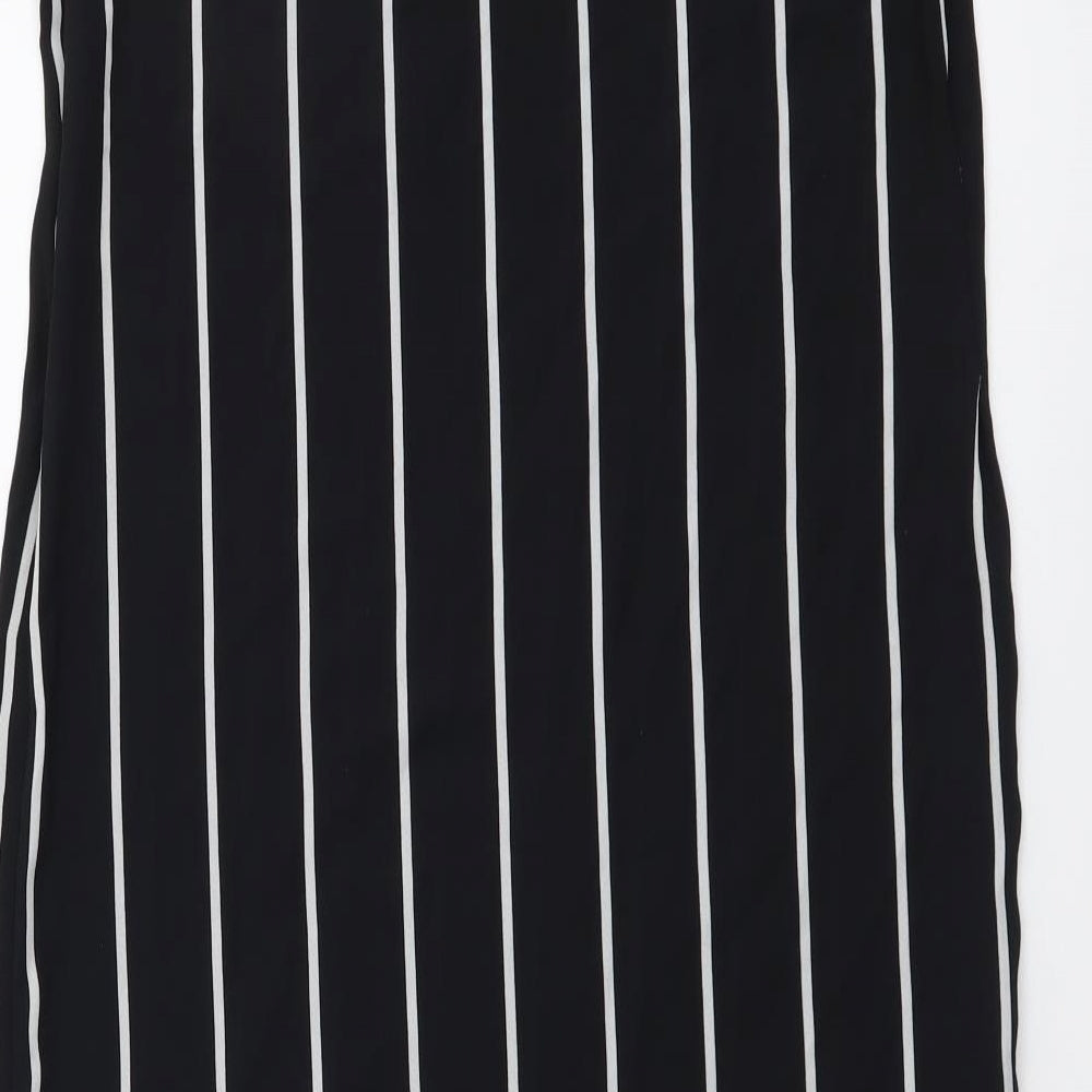 Atmosphere Womens Black Striped Polyester T-Shirt Dress Size 8 Round Neck Pullover