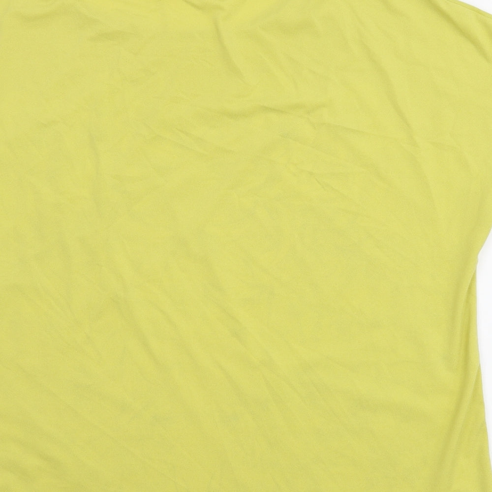 NEXT Womens Yellow Floral Polyester Basic Blouse Size 16 Boat Neck