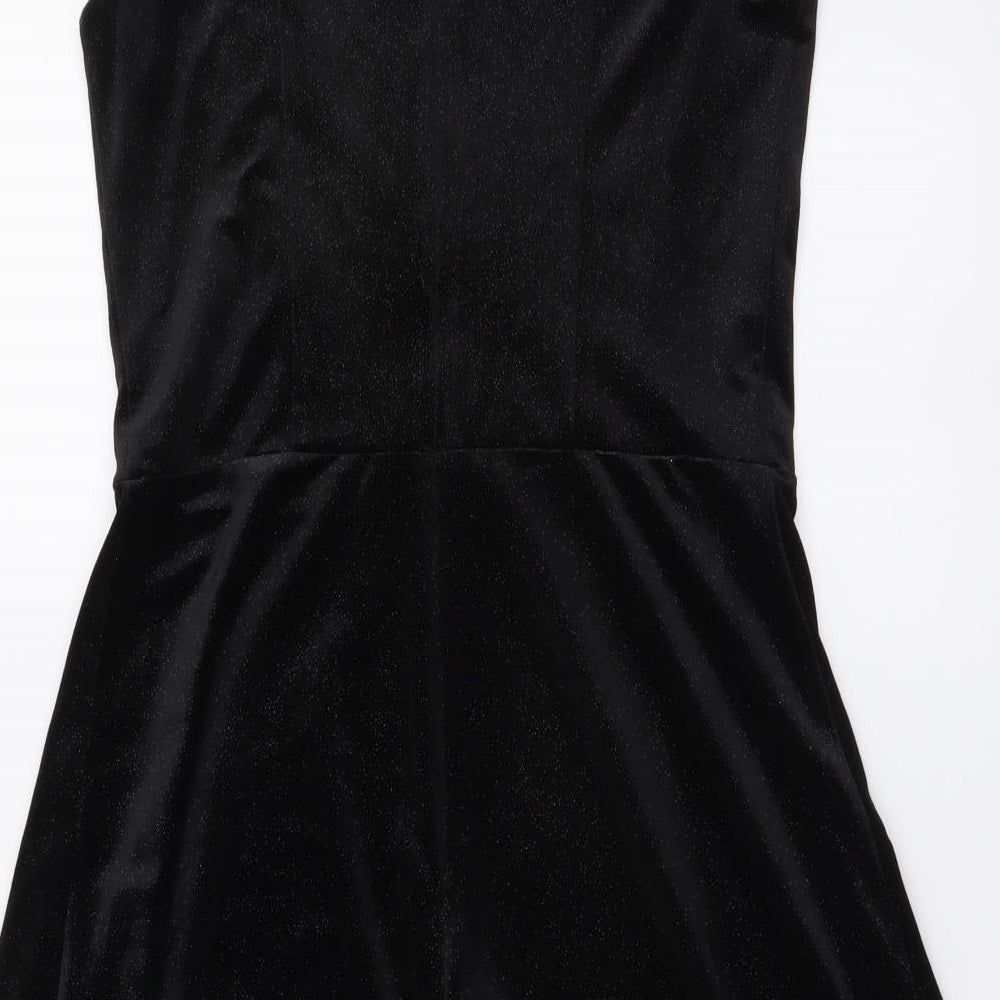 Red Herring Womens Black Polyester A-Line Size 12 Off the Shoulder Pullover