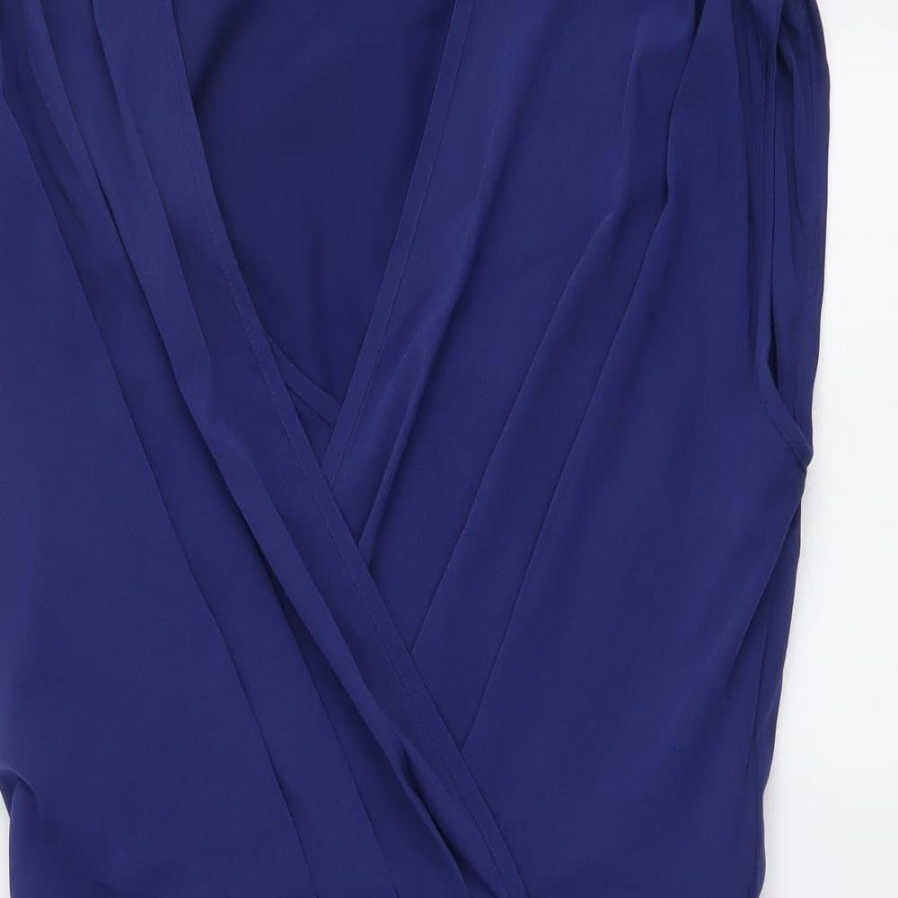 VILA Womens Blue Polyester Mini Size S V-Neck Pullover