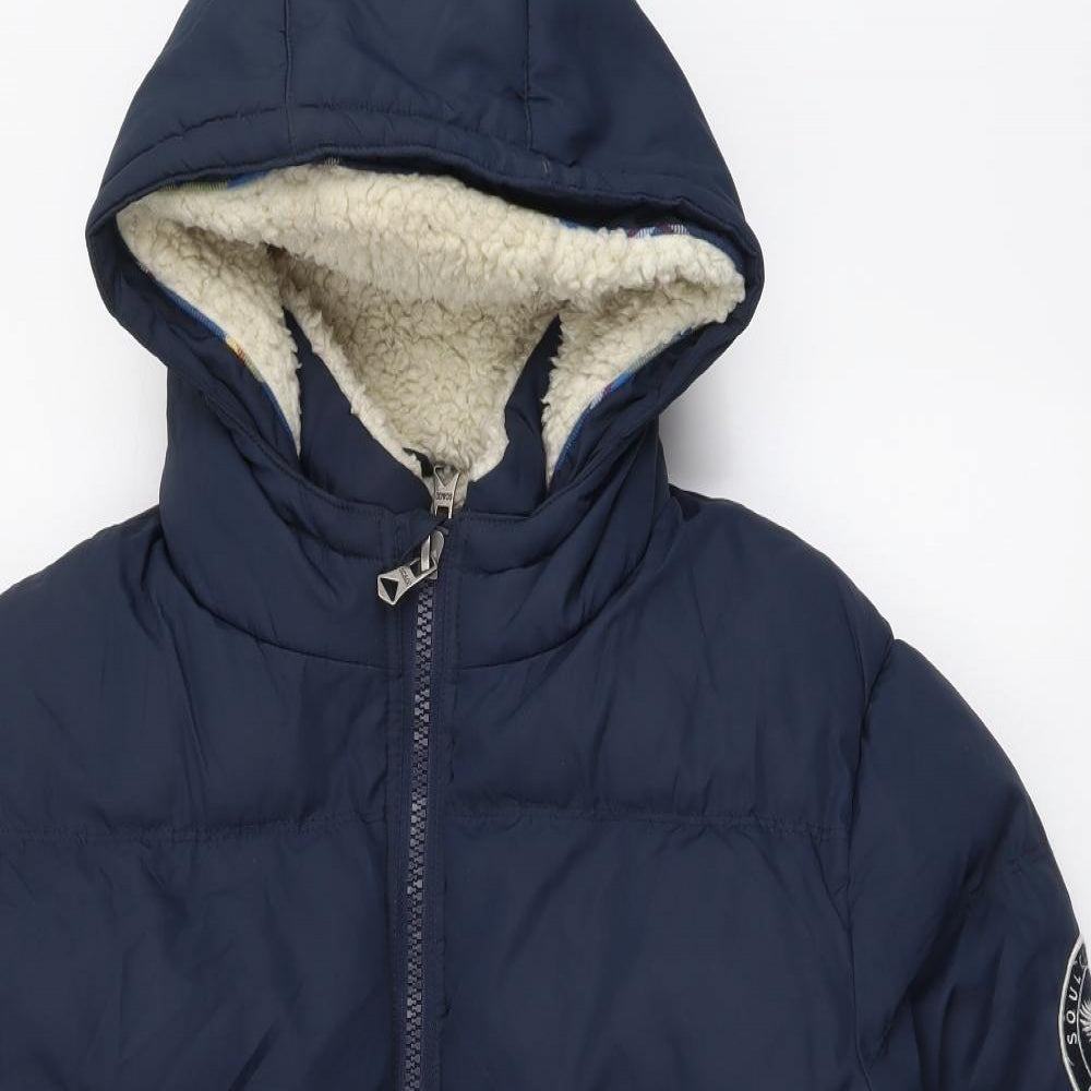 SoulCal&Co Mens Blue Puffer Jacket Jacket Size M Zip