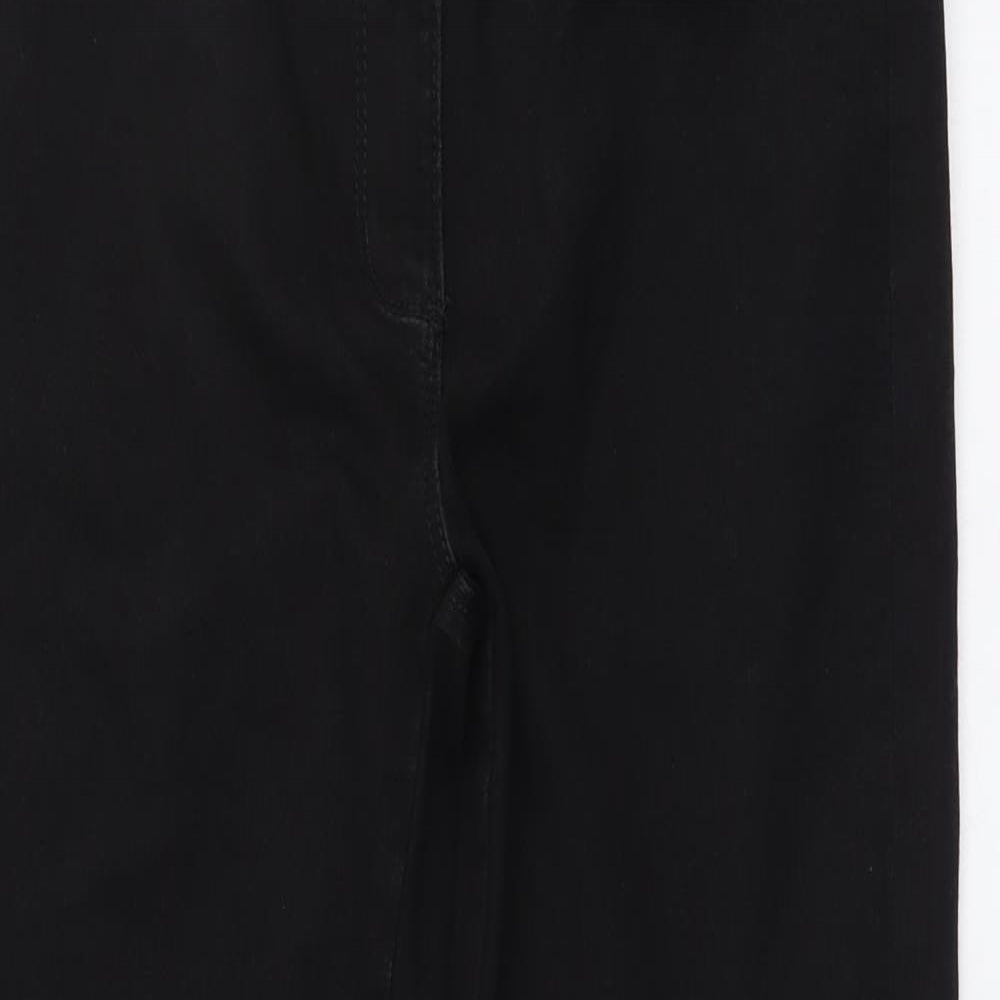 Bonmarché Womens Black Cotton Straight Jeans Size 10 L24 in Regular Button