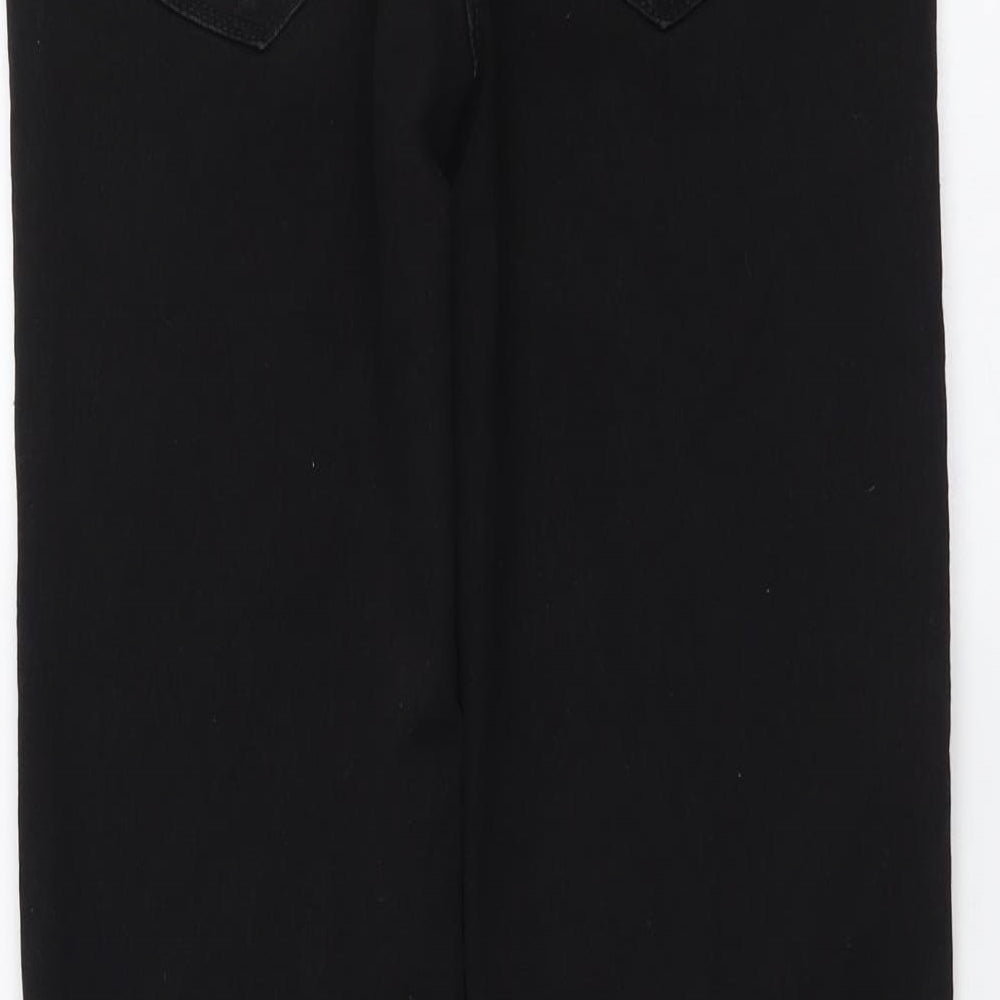 Bonmarché Womens Black Cotton Straight Jeans Size 10 L24 in Regular Button