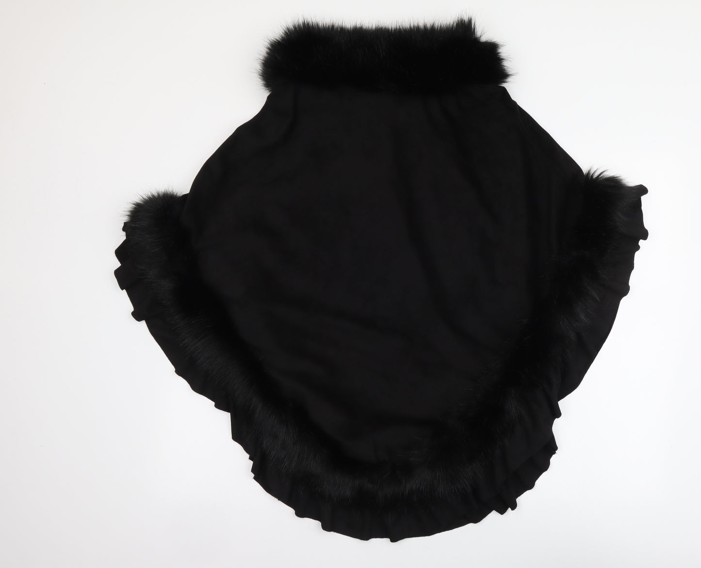 Coast Womens Black Overcoat Poncho One Size Buckle