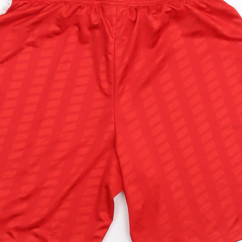 Nike Mens Red Polyester Sweat Shorts Size L L9 in Regular Drawstring