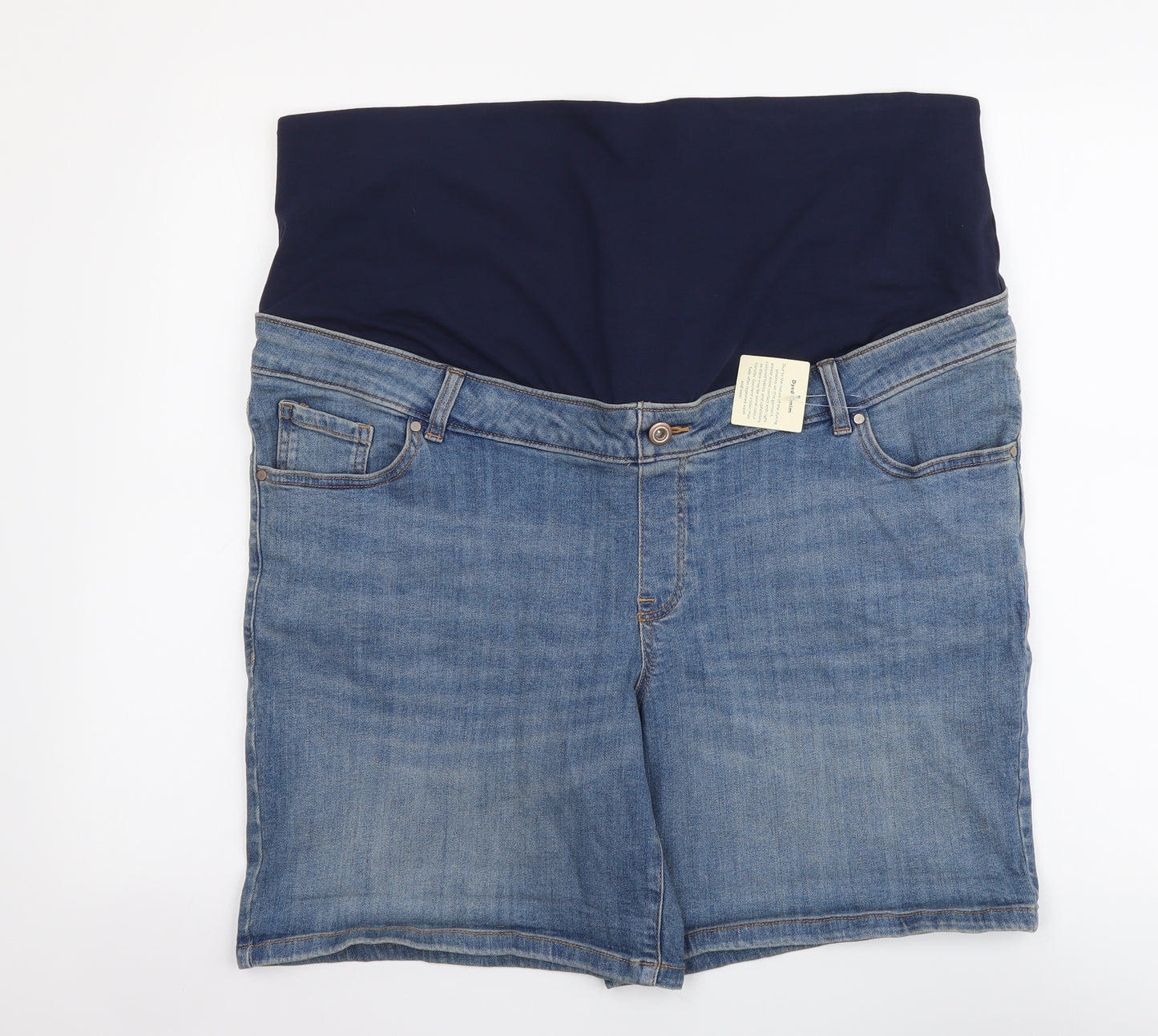 TU Womens Blue Cotton Boyfriend Shorts Size 20 L7 in Regular Button