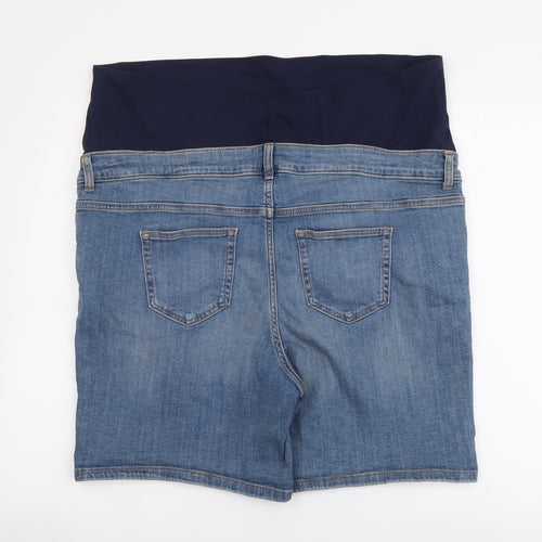 TU Womens Blue Cotton Boyfriend Shorts Size 20 L7 in Regular Button
