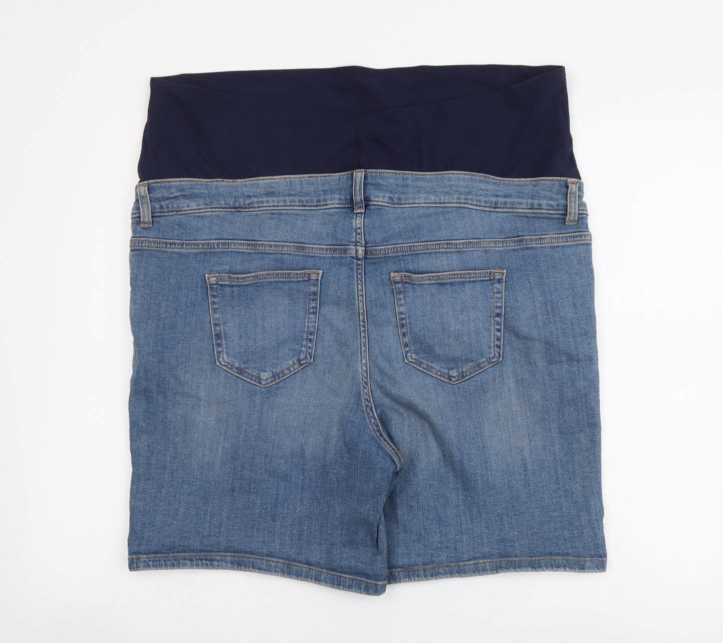 TU Womens Blue Cotton Boyfriend Shorts Size 20 L7 in Regular Button