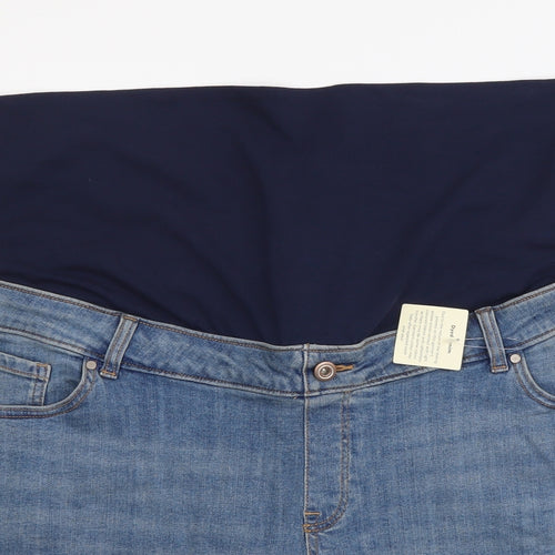 TU Womens Blue Cotton Boyfriend Shorts Size 20 L7 in Regular Button