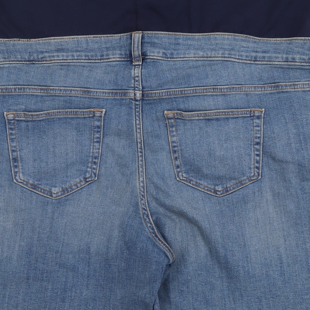 TU Womens Blue Cotton Boyfriend Shorts Size 20 L7 in Regular Button