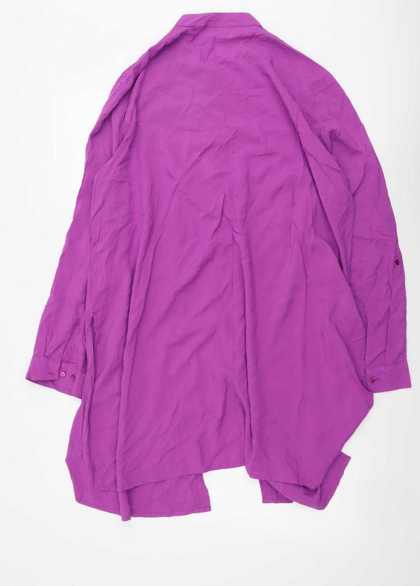 BPC Selection Womens Purple Polyester Shirt Dress Size 22 Round Neck Button