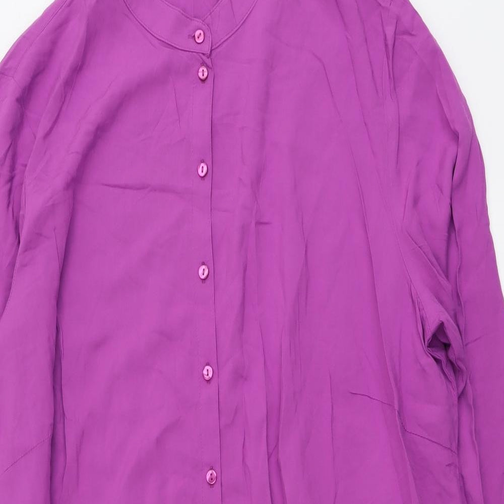 BPC Selection Womens Purple Polyester Shirt Dress Size 22 Round Neck Button