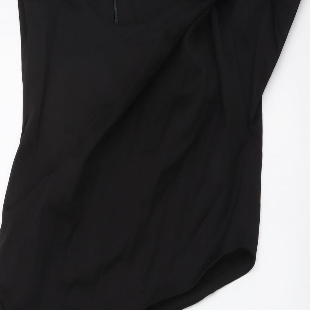 Zara Womens Black Polyester Mini Size XL Round Neck Zip