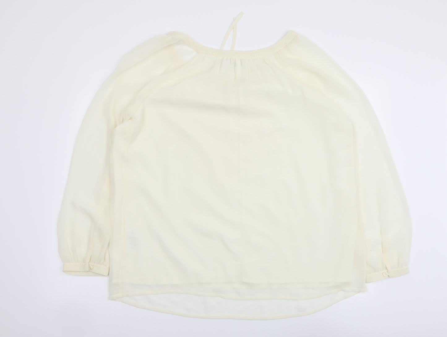 George Womens Ivory Polyester Basic Blouse Size 18 Round Neck