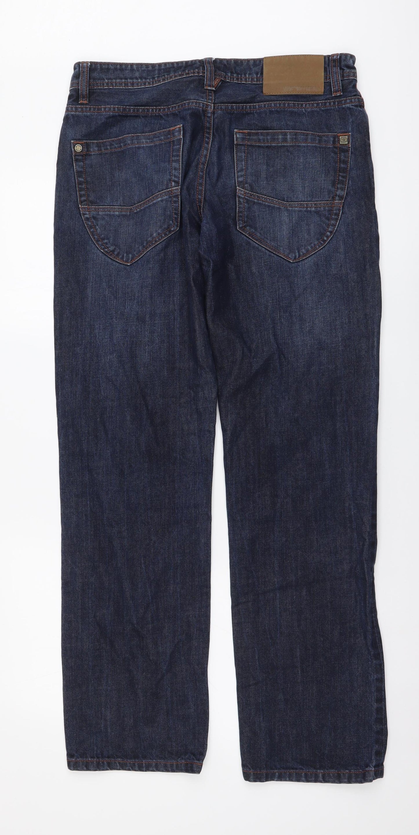 Animal Womens Blue Cotton Straight Jeans Size 30 in L30 in Relaxed Button