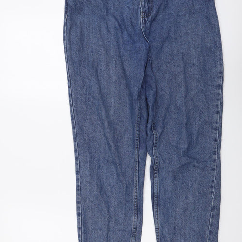 Denim & Co. Womens Blue Cotton Straight Jeans Size 10 L27 in Regular Button