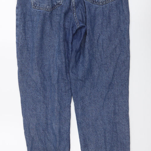 Denim & Co. Womens Blue Cotton Straight Jeans Size 10 L27 in Regular Button