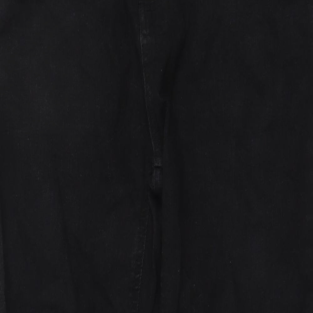Denim & Co. Mens Black Cotton Straight Jeans Size 34 in L30 in Slim Button