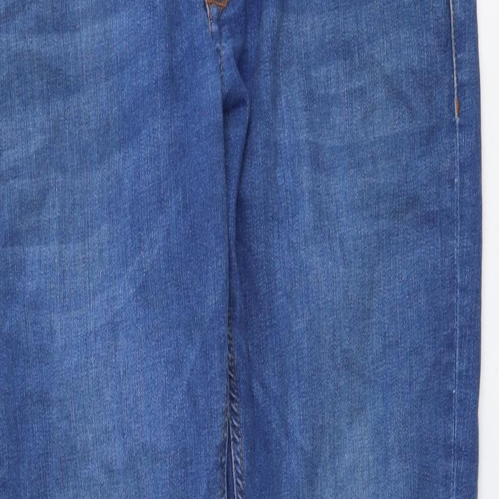 River Island Mens Blue Cotton Skinny Jeans Size 30 in L32 in Regular Button