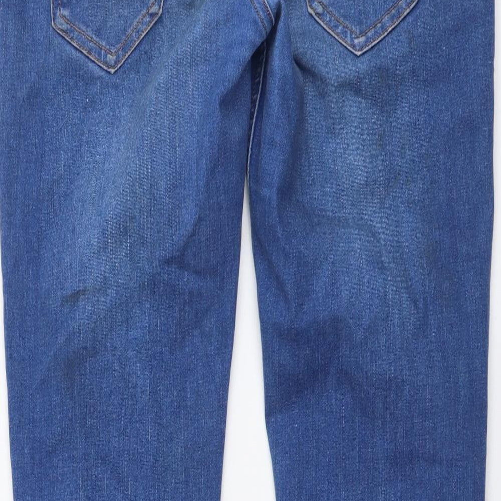 River Island Mens Blue Cotton Skinny Jeans Size 30 in L32 in Regular Button