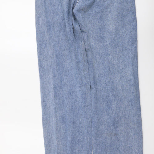 Momokrom Womens Blue Cotton Mom Jeans Size 8 L32 in Regular Button