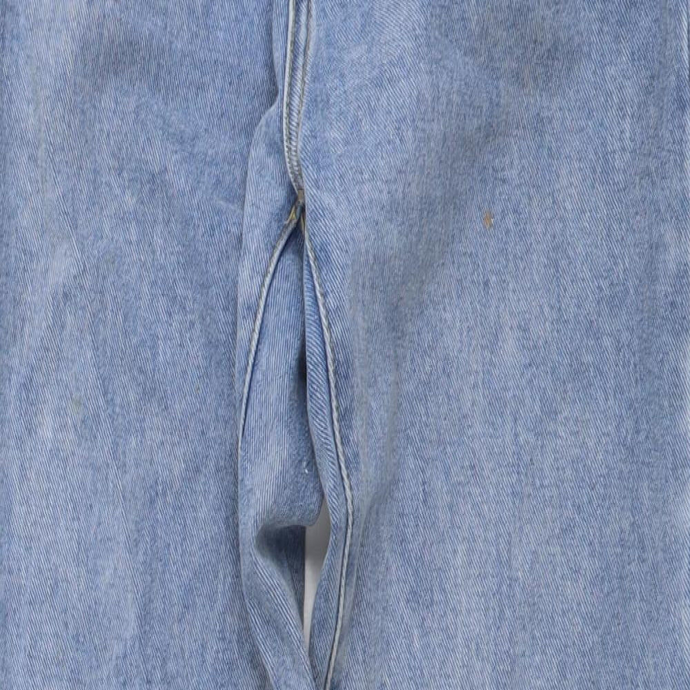 Momokrom Womens Blue Cotton Mom Jeans Size 8 L32 in Regular Button