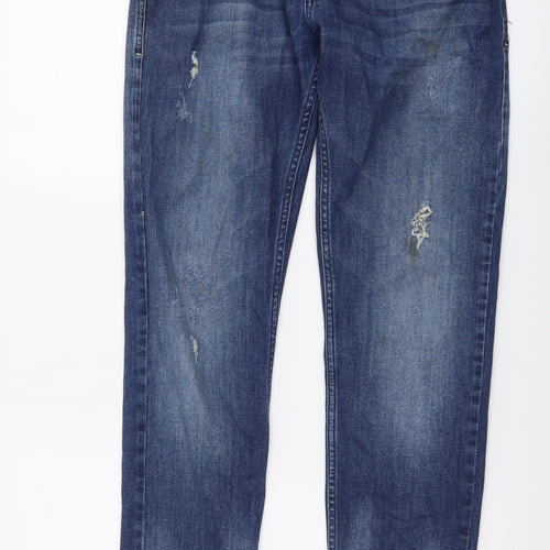 Blue Jeans Mens Blue Cotton Skinny Jeans Size 32 in L30 in Slim Button