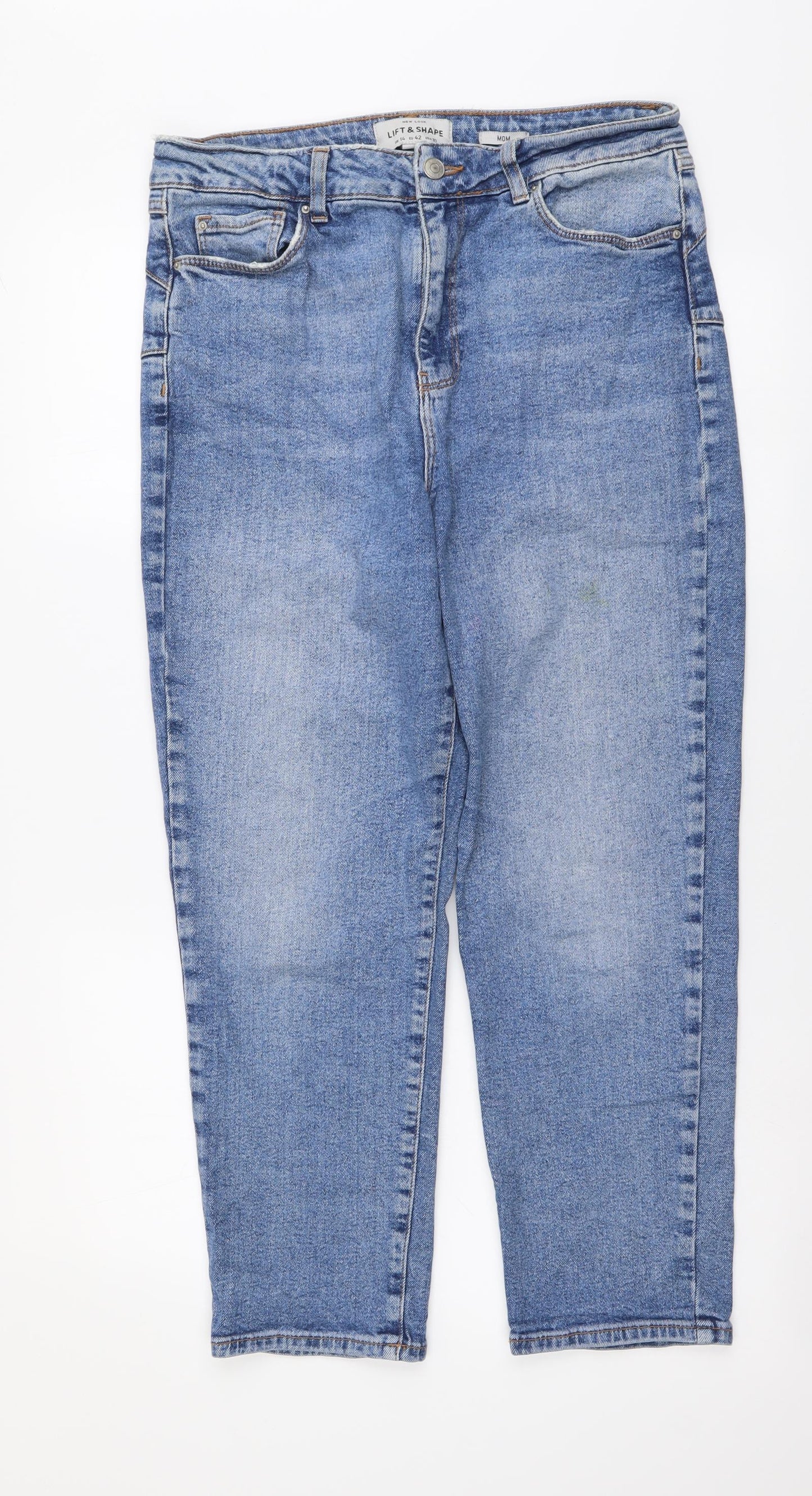 New Look Womens Blue Cotton Jegging Jeans Size 14 L25 in Regular Button