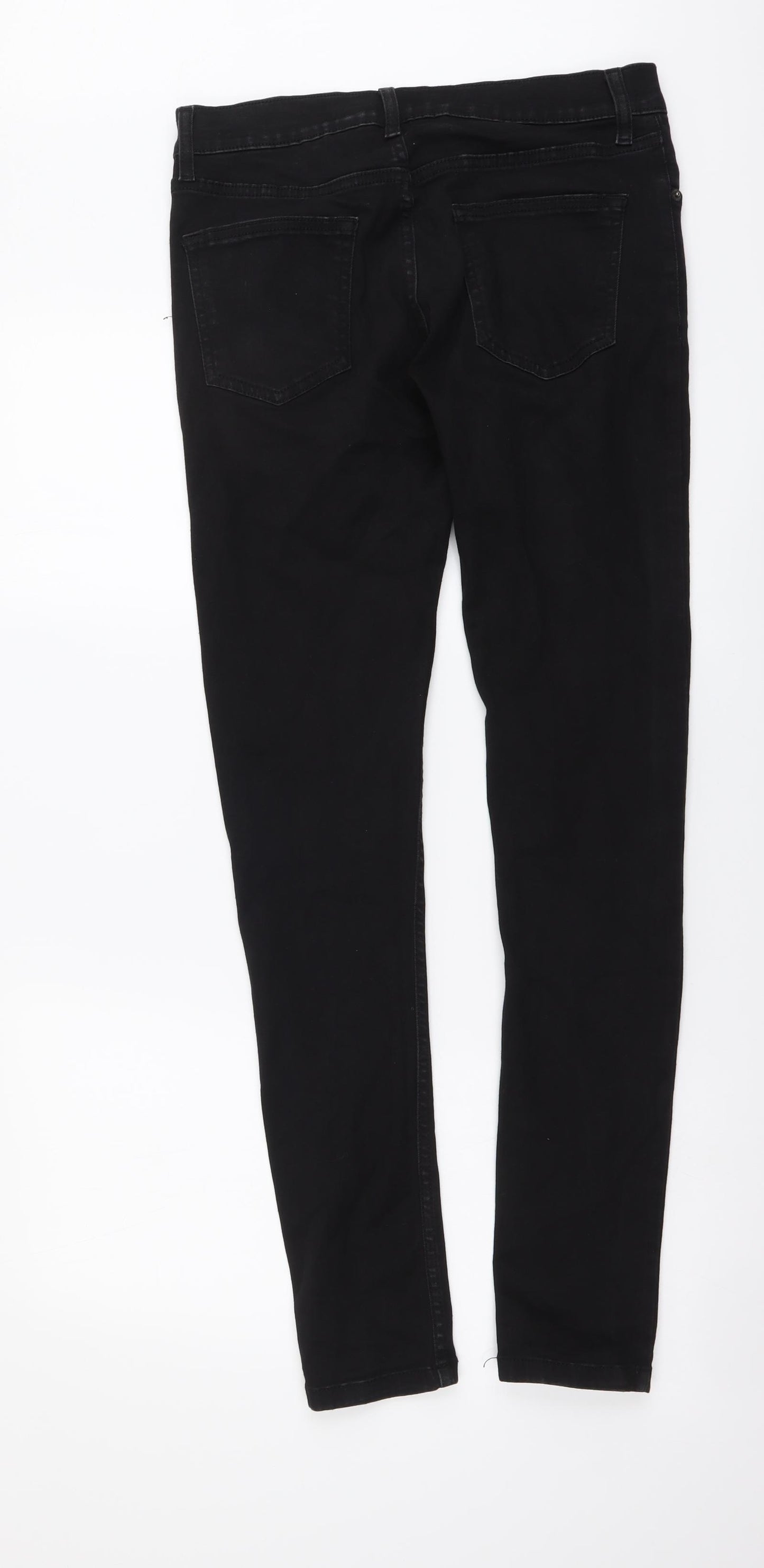 Topman Mens Black Cotton Skinny Jeans Size 34 in L32 in Regular Button