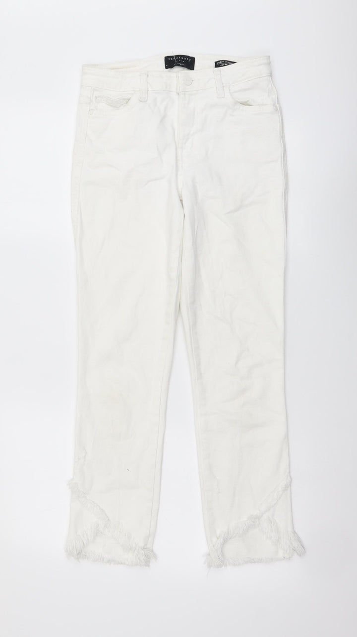 Sanctuary Womens White Cotton Skinny Jeans Size 25 in L26 in Regular Button