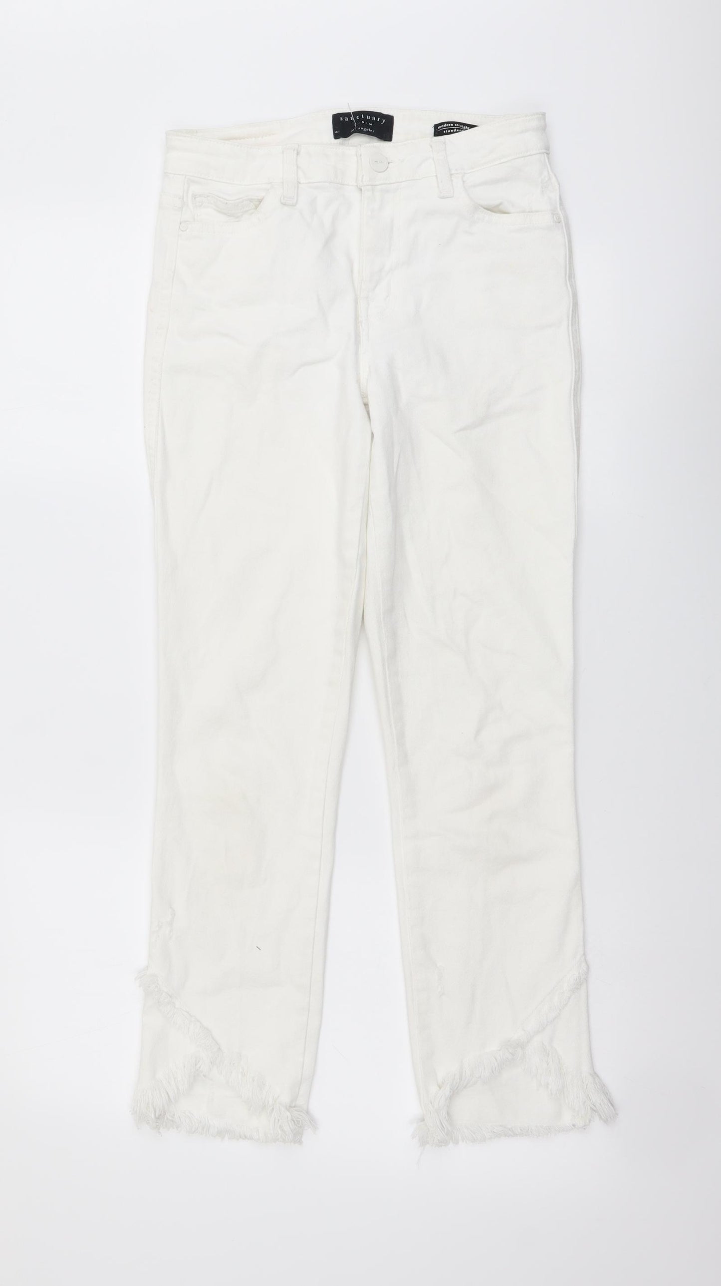 Sanctuary Womens White Cotton Skinny Jeans Size 25 in L26 in Regular Button