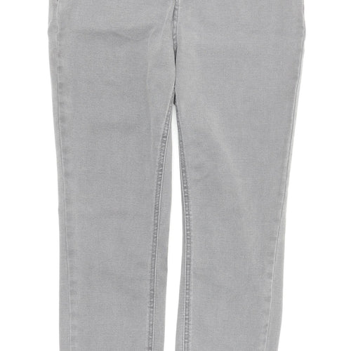 TU Womens Grey Cotton Skinny Jeans Size 12 L27.5 in Regular Zip