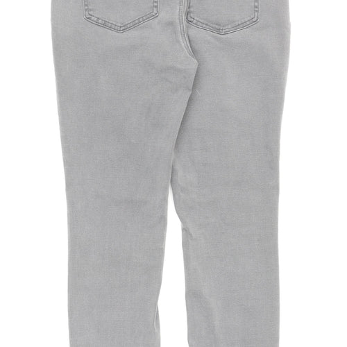 TU Womens Grey Cotton Skinny Jeans Size 12 L27.5 in Regular Zip