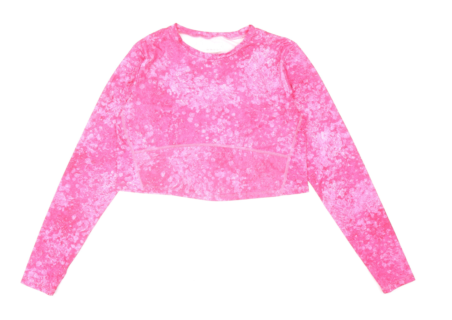 Primark Womens Pink Polyester Cropped T-Shirt Size XL Round Neck Pullover