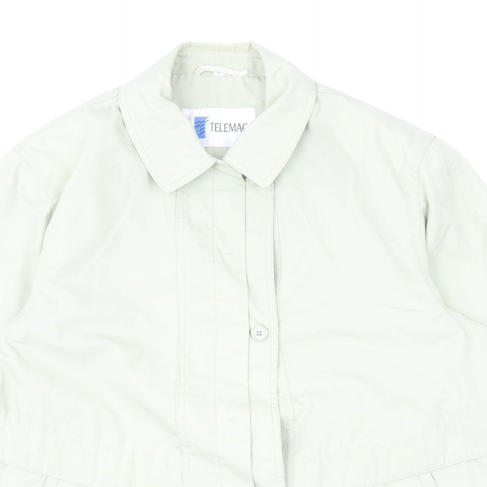 Telemac Womens Green Overcoat Coat Size 16 Button