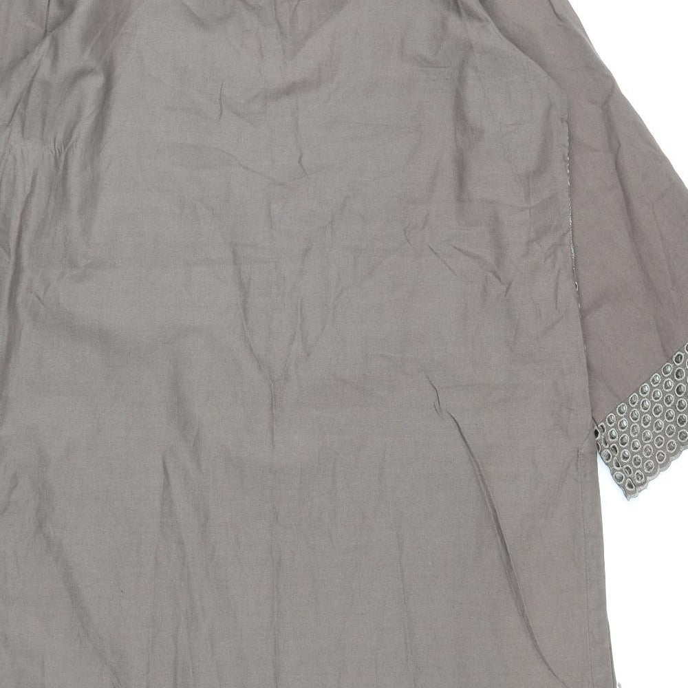 Limelight Womens Brown Floral Polyester Kaftan Size L V-Neck Pullover