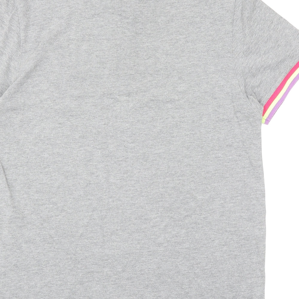 Topman Mens Grey Cotton Polo Size L Collared Button