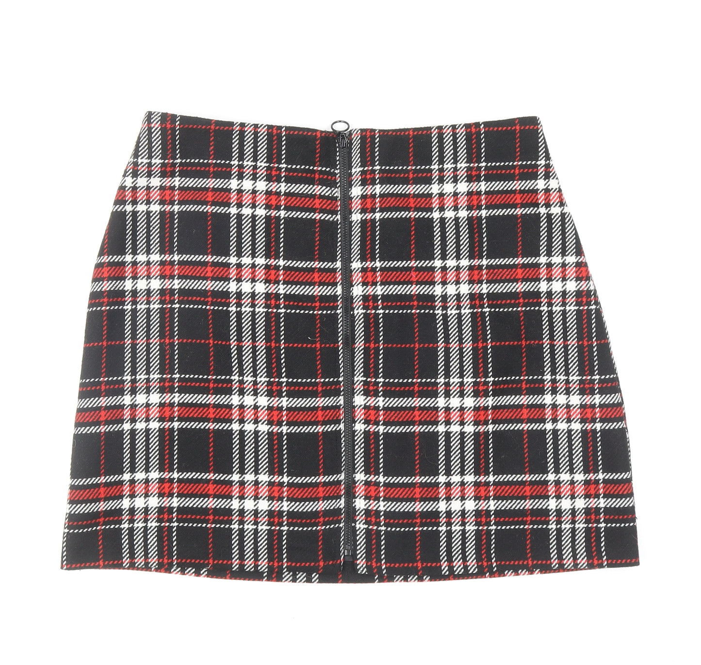 Matalan Womens Multicoloured Plaid Polyester A-Line Skirt Size 14 Zip