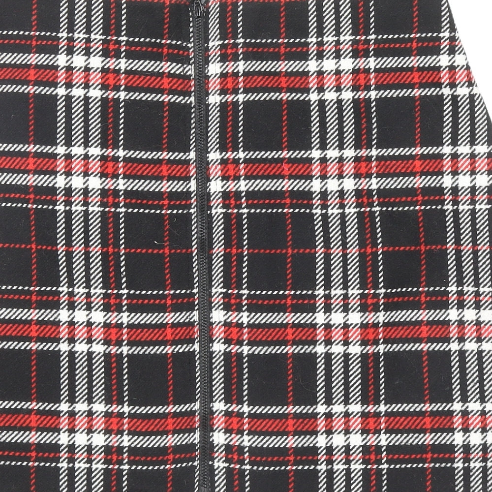 Matalan Womens Multicoloured Plaid Polyester A-Line Skirt Size 14 Zip