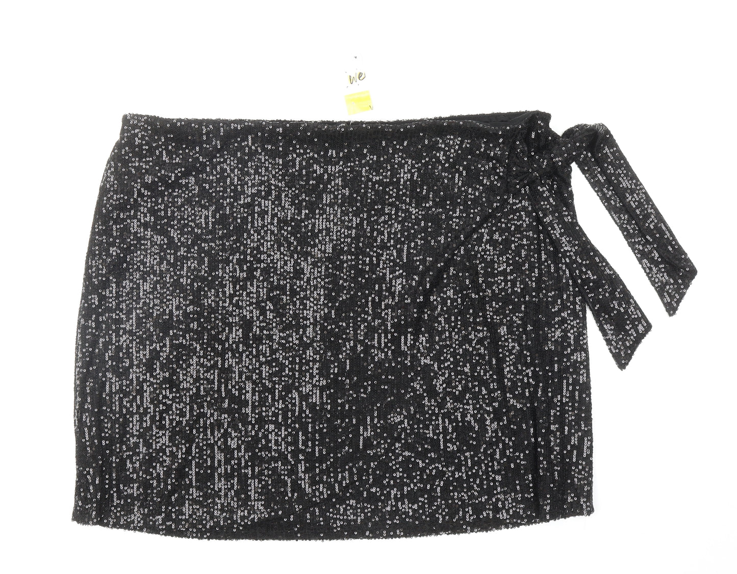 George Womens Black Polyester Wrap Skirt Size 22 Tie