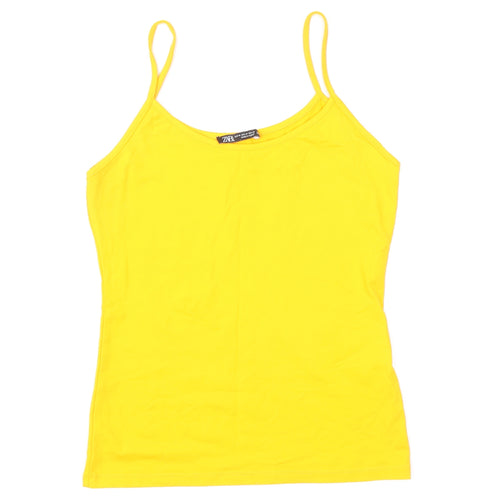 Zara Womens Orange Polyester Camisole Tank Size M Scoop Neck