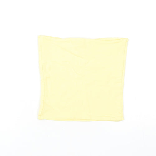 Topshop Womens Yellow Cotton Cropped T-Shirt Size 8 Square Neck - Bandeau Top