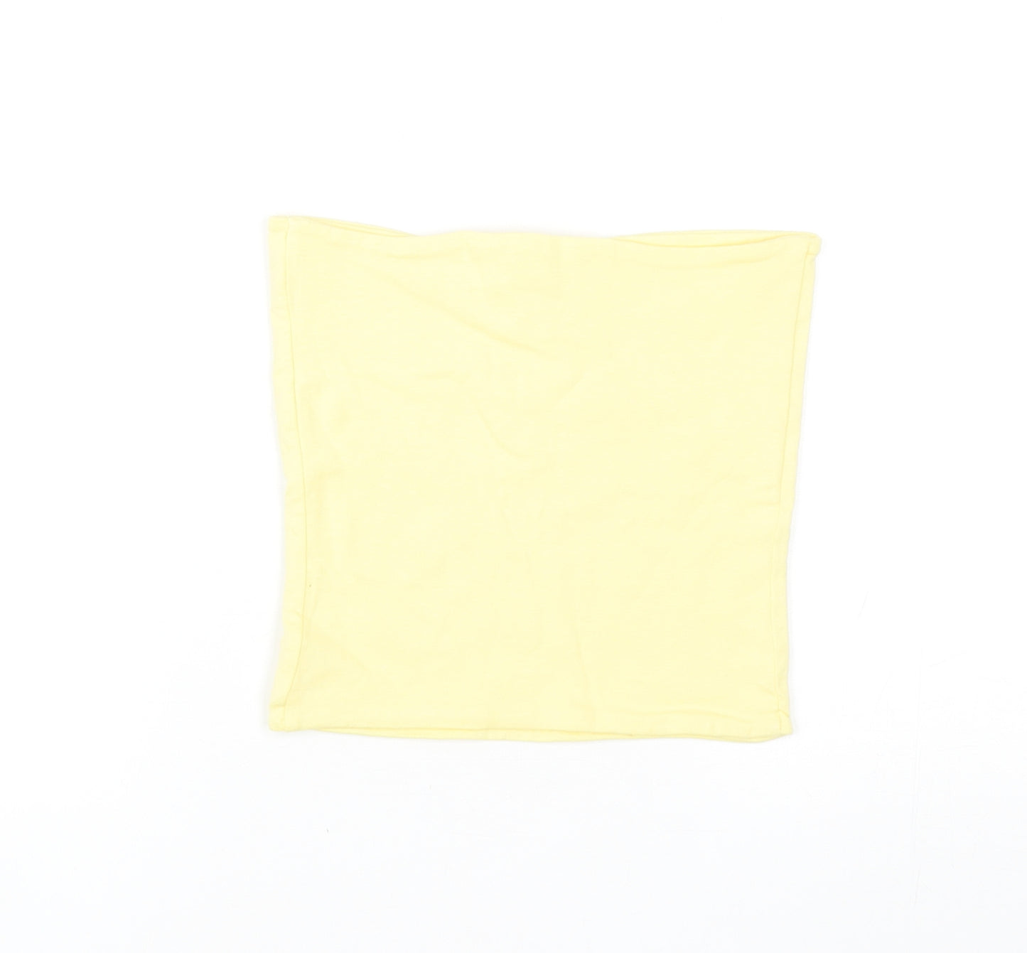 Topshop Womens Yellow Cotton Cropped T-Shirt Size 8 Square Neck - Bandeau Top