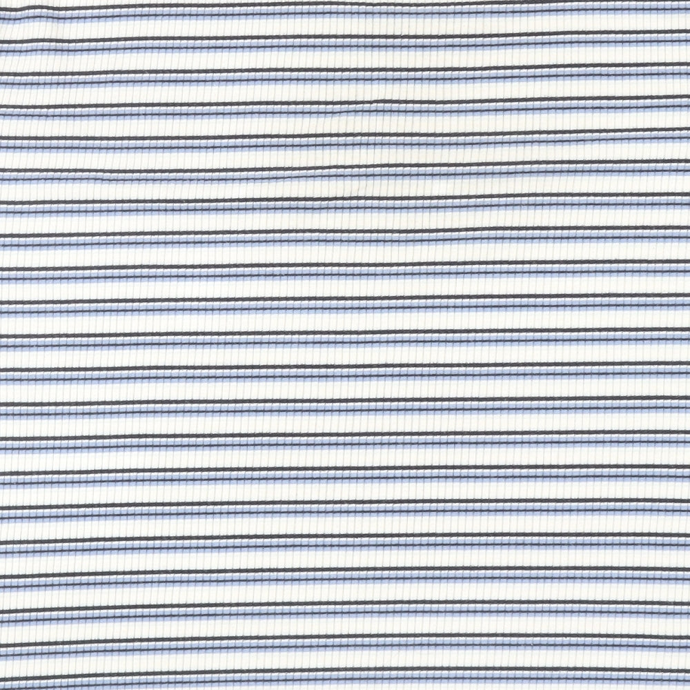 Bonmarché Womens Multicoloured Striped Cotton Basic T-Shirt Size XL Round Neck