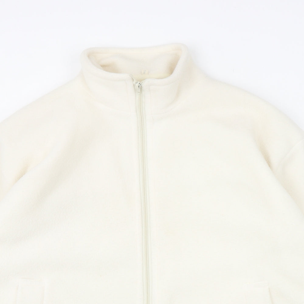 Preworn Womens Ivory Jacket Coatigan Size L Zip
